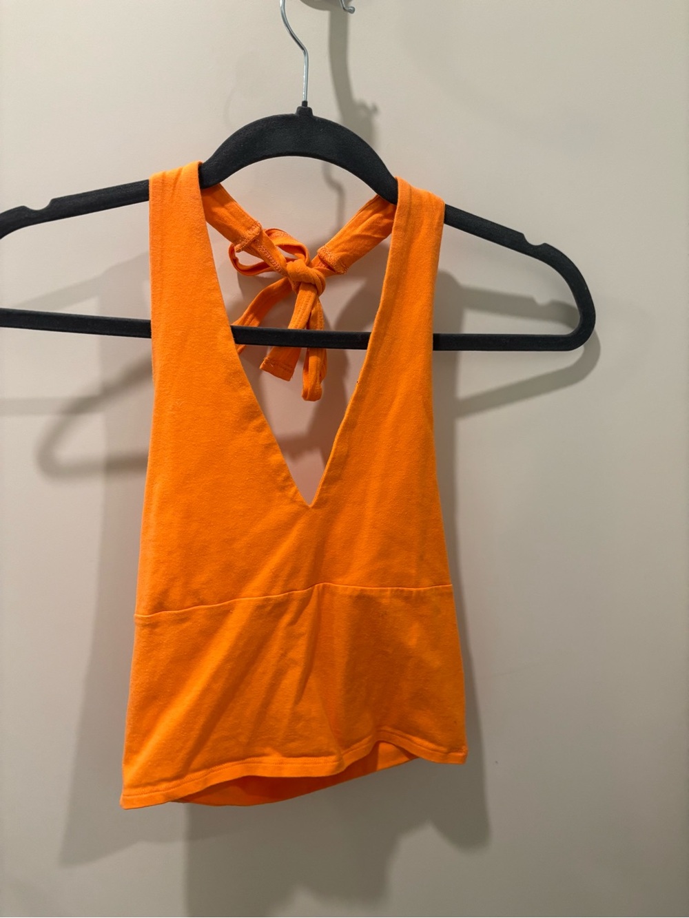 Orange Halter Tie-Back Women's Top